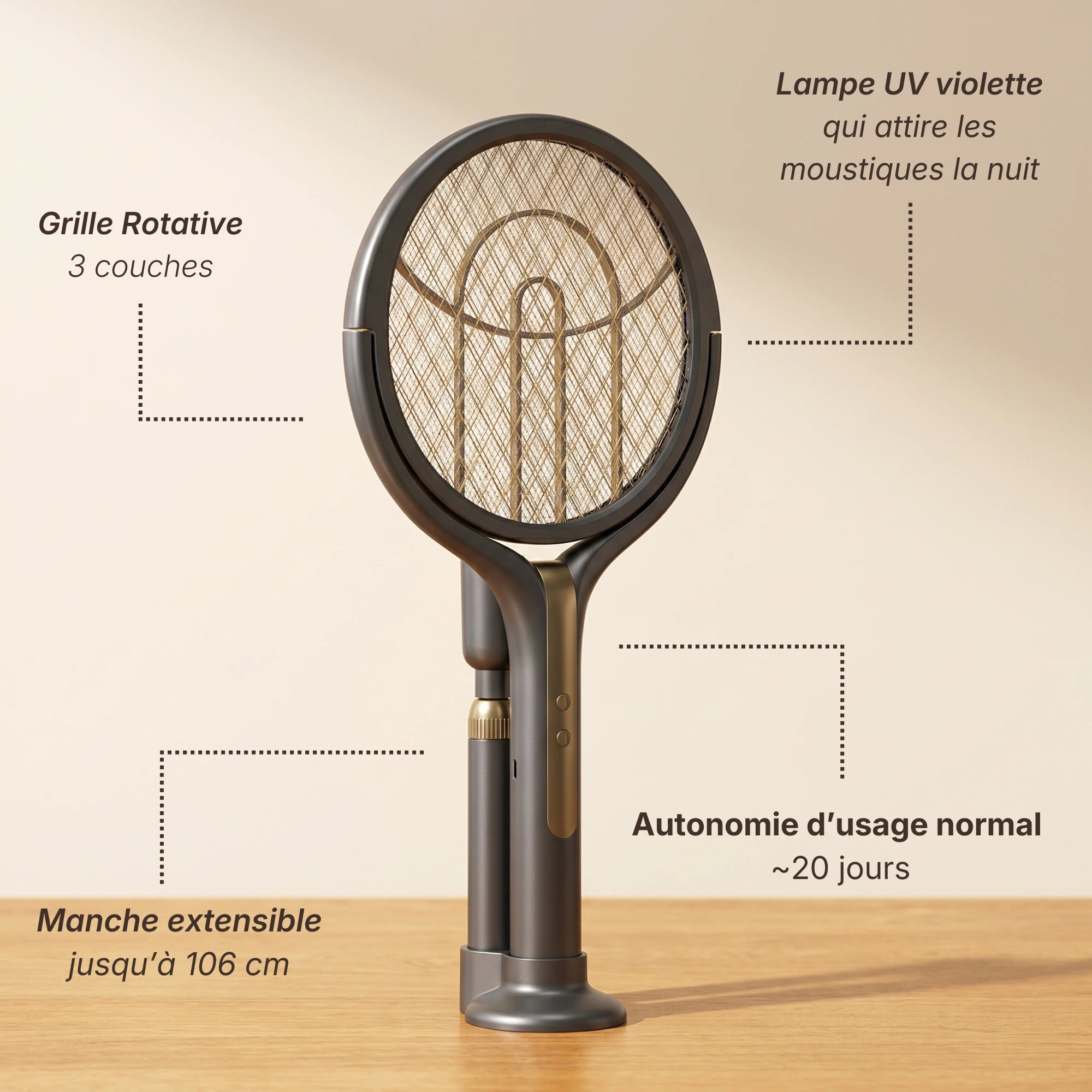 Raquette Electrique Anti Moustiques · Moustika